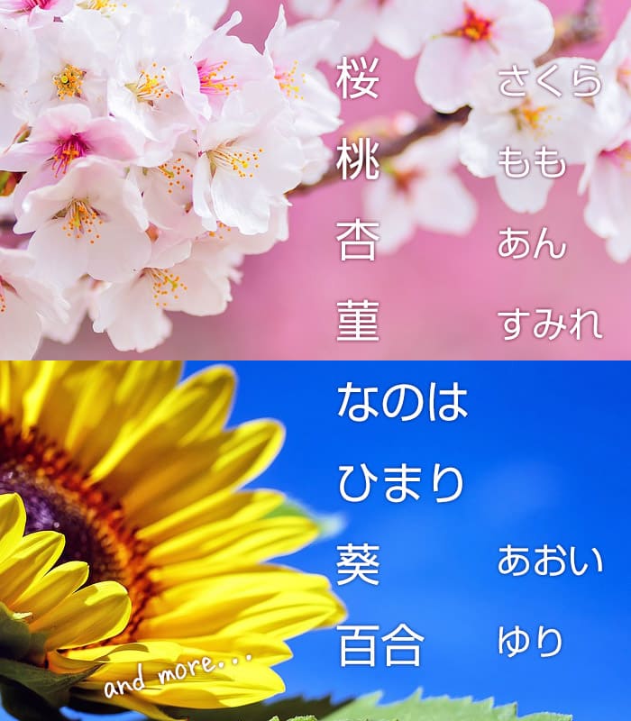 花を使った名前
