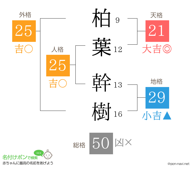 柏葉 幹樹さんの姓名判断結果