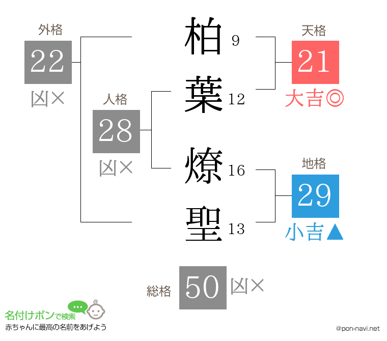 柏葉 燎聖さんの姓名判断結果