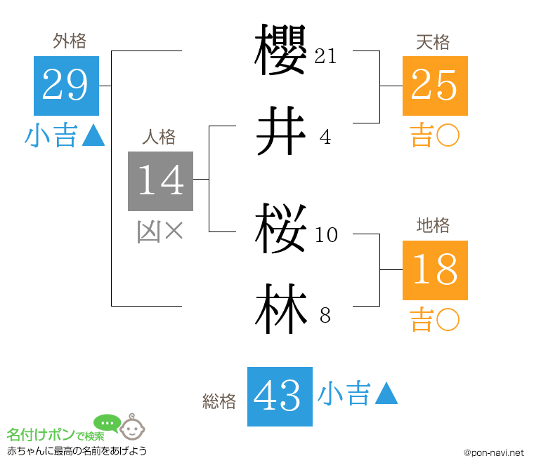 櫻井 桜林さんの姓名判断結果