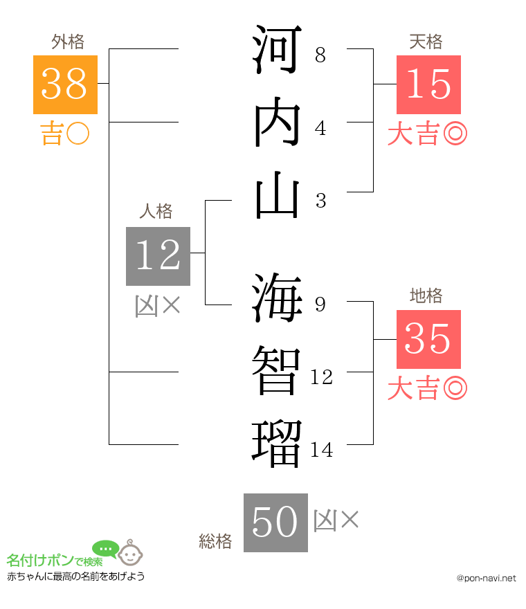 河内山 海智瑠さんの姓名判断結果